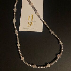 Hand Strung Sophisticated Silver and Pink Quartz Love Attraction Necklace